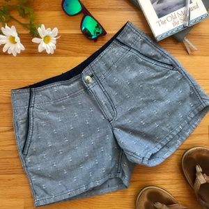 Columbia Blue-Gray PFG Shorts with Anchor Pattern